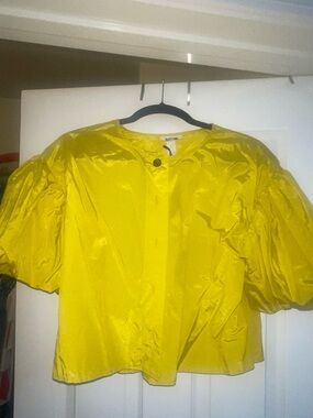 Future collective Bright Yellow Puff-Sleeve Top
